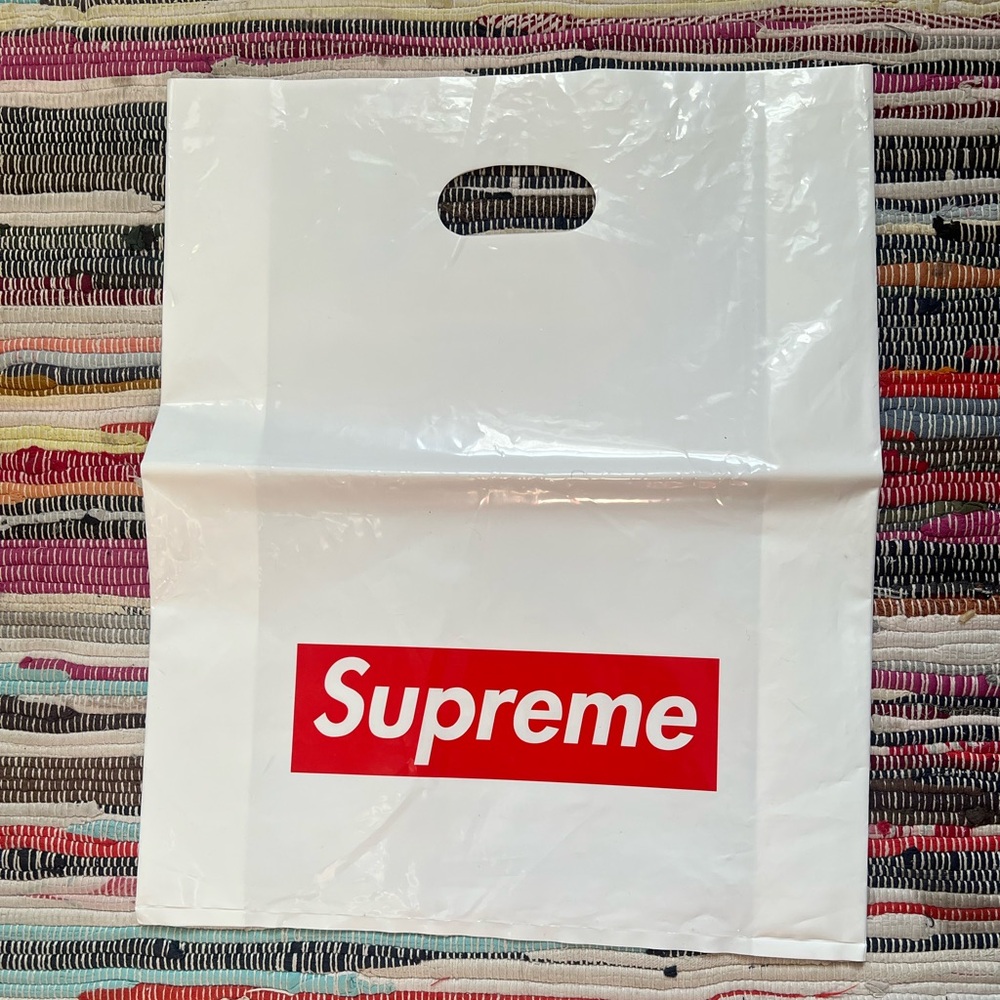 Supreme White Plastic Shopping Bag Red Box Logo